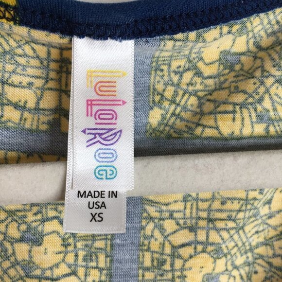 Lularoe Perfect T Shirt Yellow Blue - Picture 5 of 7
